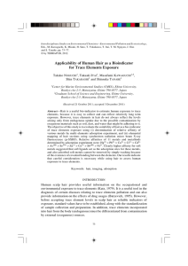 Applicability of Human Hair as a Bioindicator for Trace Elements