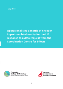 Operationalising a metric of nitrogen impacts on biodiversity for the