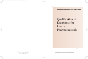 Qualification of Excipients for Use in Pharmaceuticals - IPEC