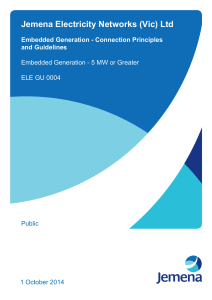 Embedded Generation - Connection Principles and