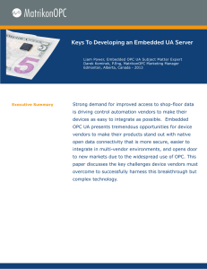 Keys To Developing an Embedded UA Server