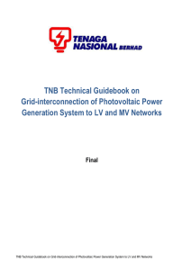 TNB Technical Guidebook on Grid-interconnection of Photovoltaic