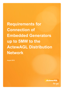 Guidelines for embedded generator connection to ActewAGL`s low