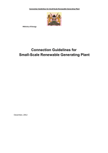 Connection Guidelines for Small-Scale Renewable Generating Plant