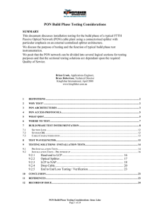 A PON Testing Strategy - Kingfisher International