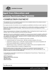 completion payment - Department of Social Services