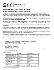 Nurse Aide Class Information - Southeastern Community College