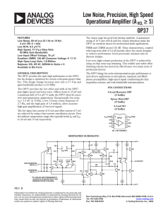 OP37 Low Noise, Precision, High Speed Operational Amplifier