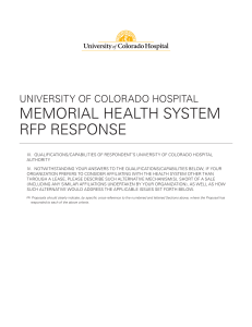 memorial health system rfp response