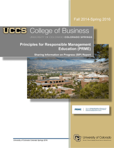UCCS College of Business 2016 SIP Report