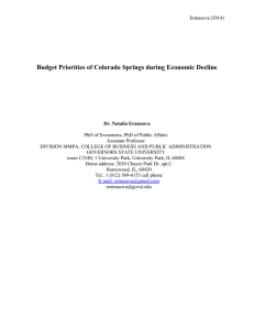 Budget Priorities of Colorado Springs during Economic Decline