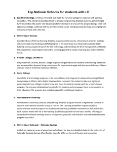 Top National Schools for students with LD