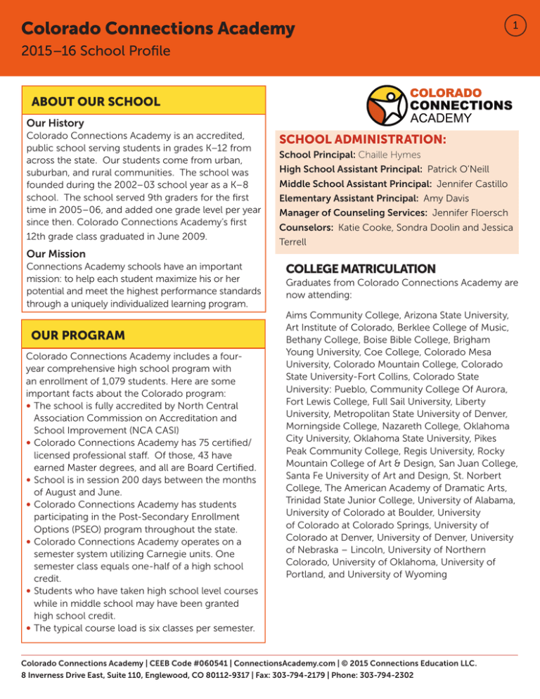 Colorado Connections Academy 2015