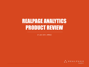 REALPAGE ANALYTICS PRODUCT REVIEW