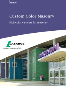 Color Cements for Masonry - Lafarge in North America