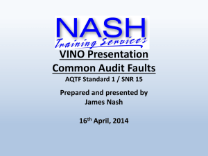 VINO Presentation Common Audit Faults