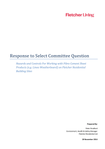 Response to Select Committee Question