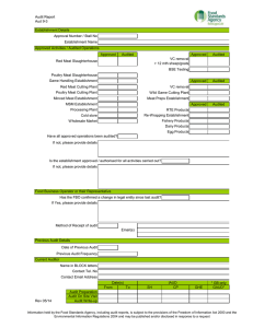 FBO audit form - Food Standards Agency