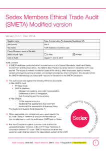 Audit Company: SGS SSC Report reference: 29673 Date