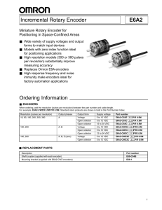 Incremental Rotary Encoder E6A2 Ordering Information