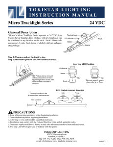 Micro Tracklight Series 24 VDC TOKISTAR LIGHTING