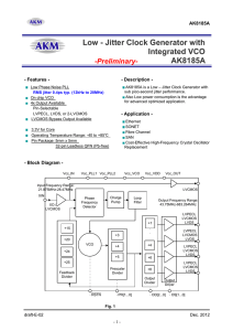 Low - Jitter Clock Generator with Integrated VCO AK8185A