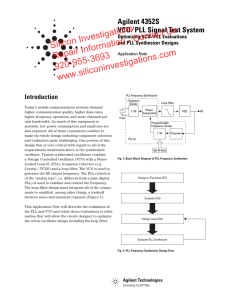 AG VCO/PLL - Silicon Investigations