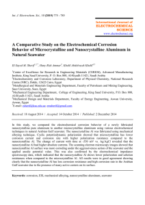 A Comparative Study on the Electrochemical Corrosion Behavior of