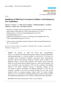 Inhibition of Mild Steel Corrosion in Sulfuric Acid
