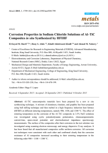 Corrosion Properties in Sodium Chloride Solutions of Al