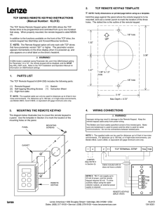 Mounting Instructions TF__TCF remote keypad