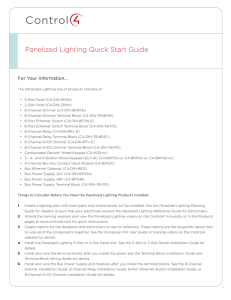 Panelized Lighting Quick Start Guide
