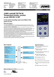 JUMO safetyM TB/TW 08 Temperature limiter, monitor as per DIN