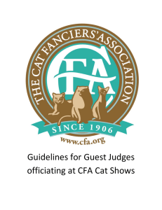 Guidelines for Guest Judges officiating at CFA Cat Shows