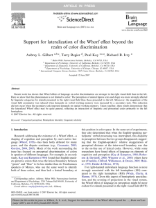 Support for lateralization of the Whorf effect beyond the realm