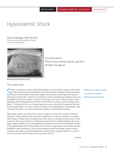 Hypovolemic Shock - Clinician`s Brief