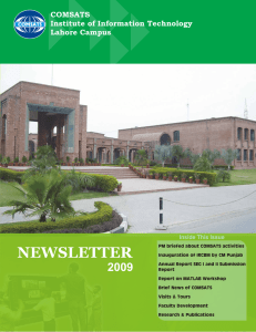 NEWSLETTER - COMSATS Institute Of Information Technology