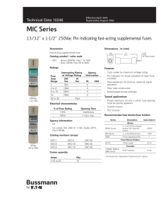 Bussmann MIC Series Supplemental Fuse Data Sheet # 10246