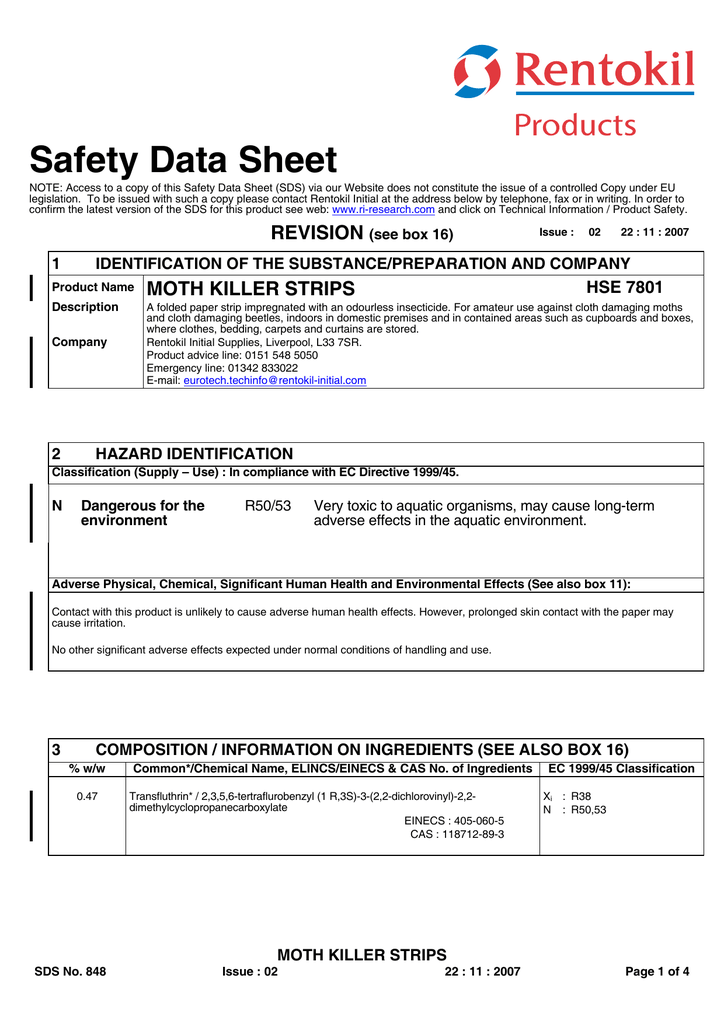 Printable Safety Data Sheet