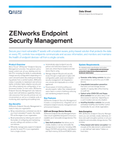 ZENworks Endpoint Security Management Data Sheet