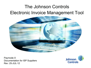 The Johnson Controls Electronic Invoice Management Tool