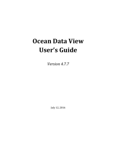 ODV User`s Guide - Ocean Data