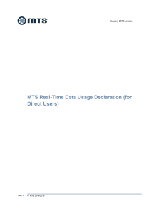 MTS Real-Time Data Usage Declaration (for Direct Users)