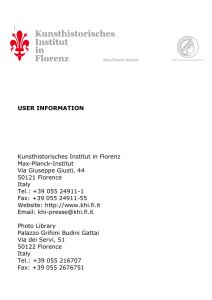 USER INFORMATION Kunsthistorisches Institut in Florenz Max