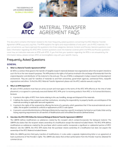 MATerIAl TrAnsFer AGreeMenT FAQs