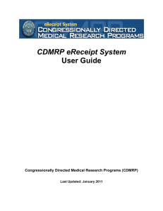 CDMRP eReceipt System User Guide