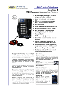 GAI-Tronics Telephony Auteldac 4 ATEX Approved