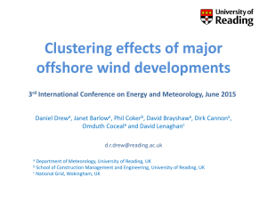 Clustering effects of major offshore wind developments