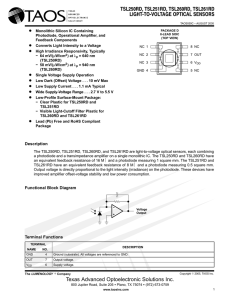 TSL250RD, TSL251RD, TSL260RD, TSL261RD LIGHT