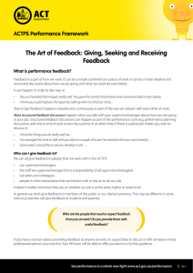 The Art of Feedback: Giving, Seeking and Receiving Feedback